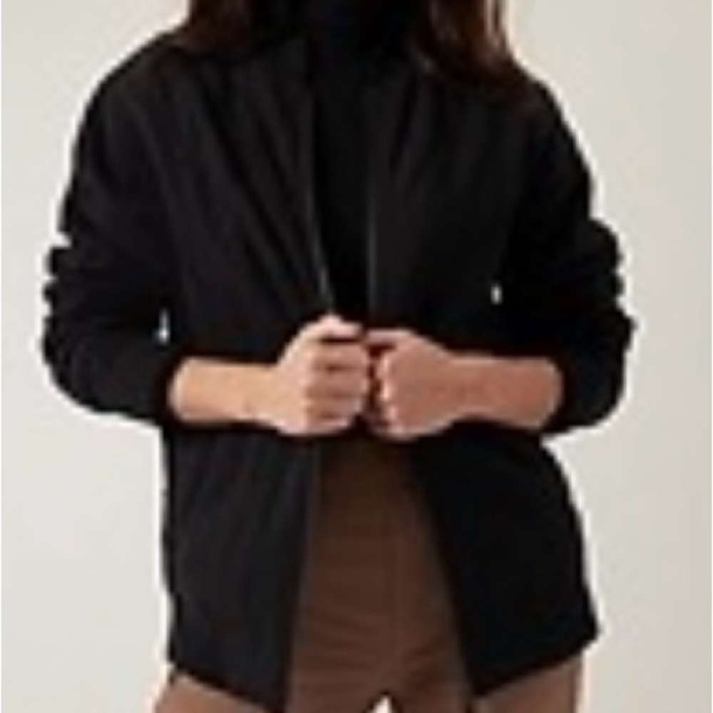 Athleta Black Bomber Sweater Jacket
